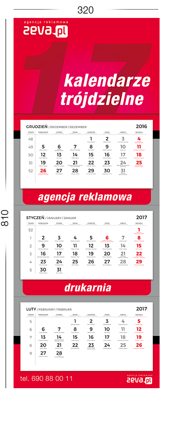 Kalendarz ścienny wzór 02
